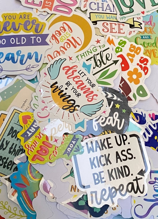 Uplifting sayings sticker scoop