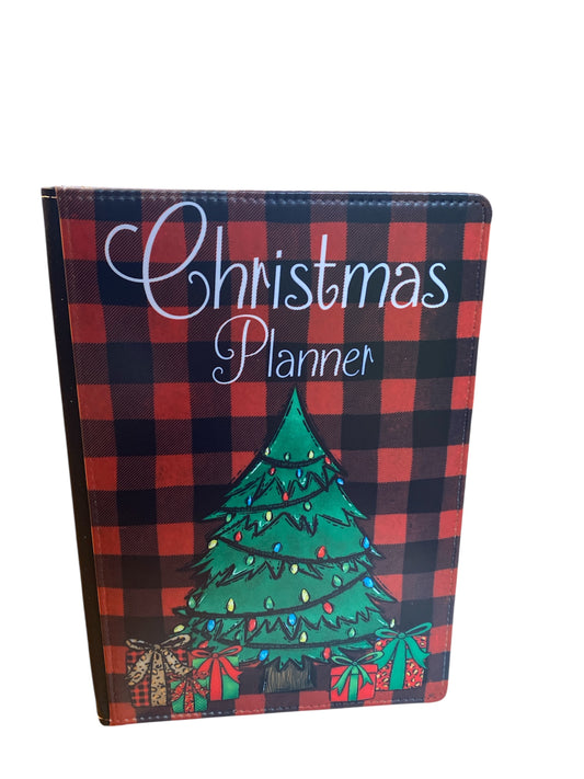 Christmas on Red - Reusable Notebook, Xmas, lined, checkered,