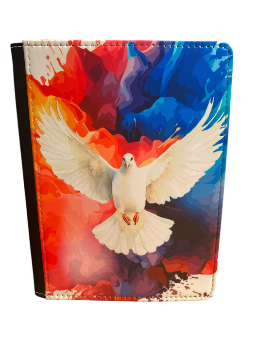White Dove- Reusable Notebook, bird, lined, feathers,
