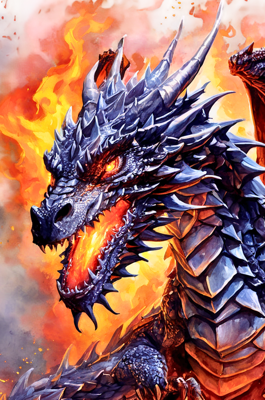 Dragon - Reusable Notebook, Flames