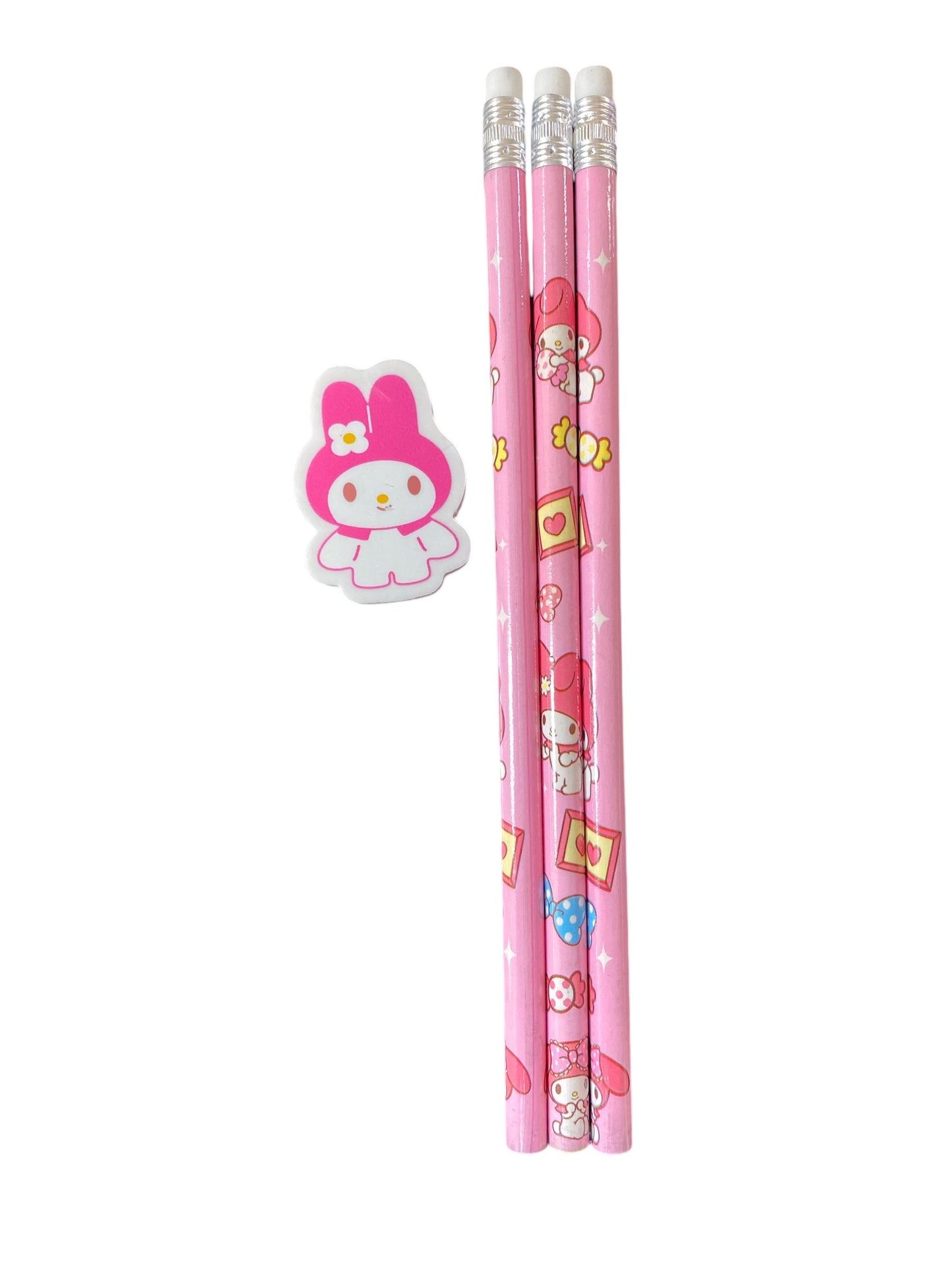 School Pencils and Cartoon eraser