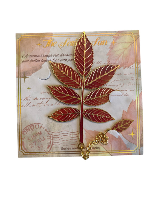 Vintage Leaves Metal Bookmark