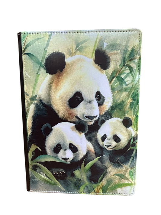 Cute Panda Family - Reusable Notebook, Wild Animal, Cuddly, Bamboo