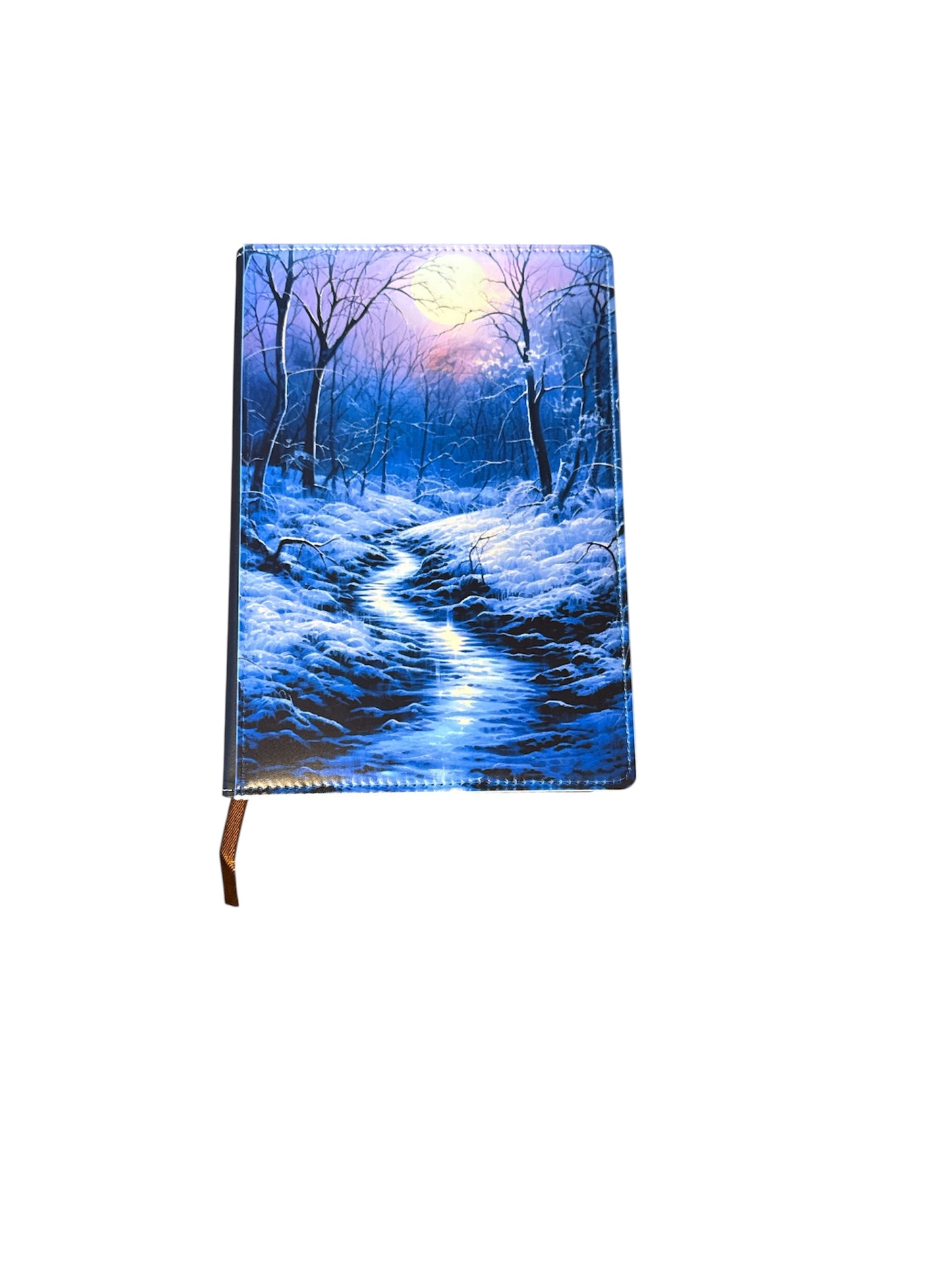Snowy Creek - Reusable Notebook, Frozen, Snow, Moonlight