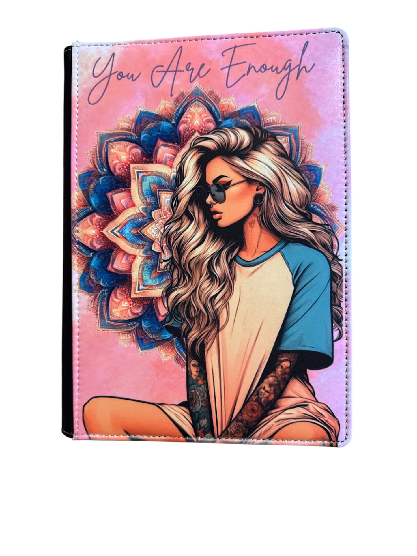 You Are Enough Mandala - Reusable Notebook, Affirmation, Tattoo