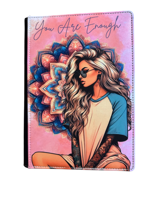 You Are Enough Mandala - Reusable Notebook, Affirmation, Tattoo