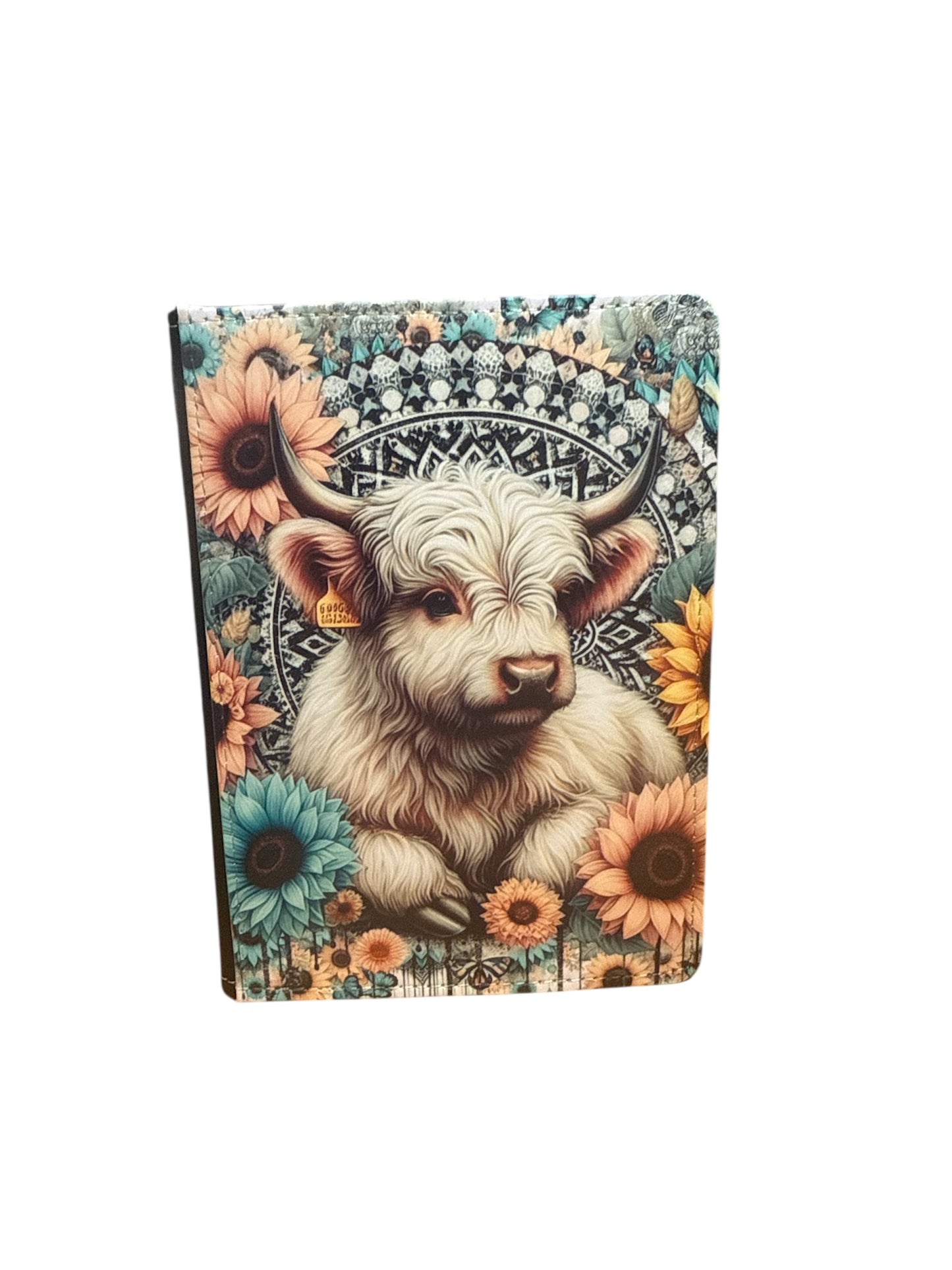 Highland Cow, White - Reusable Notebook, Animal, Cows