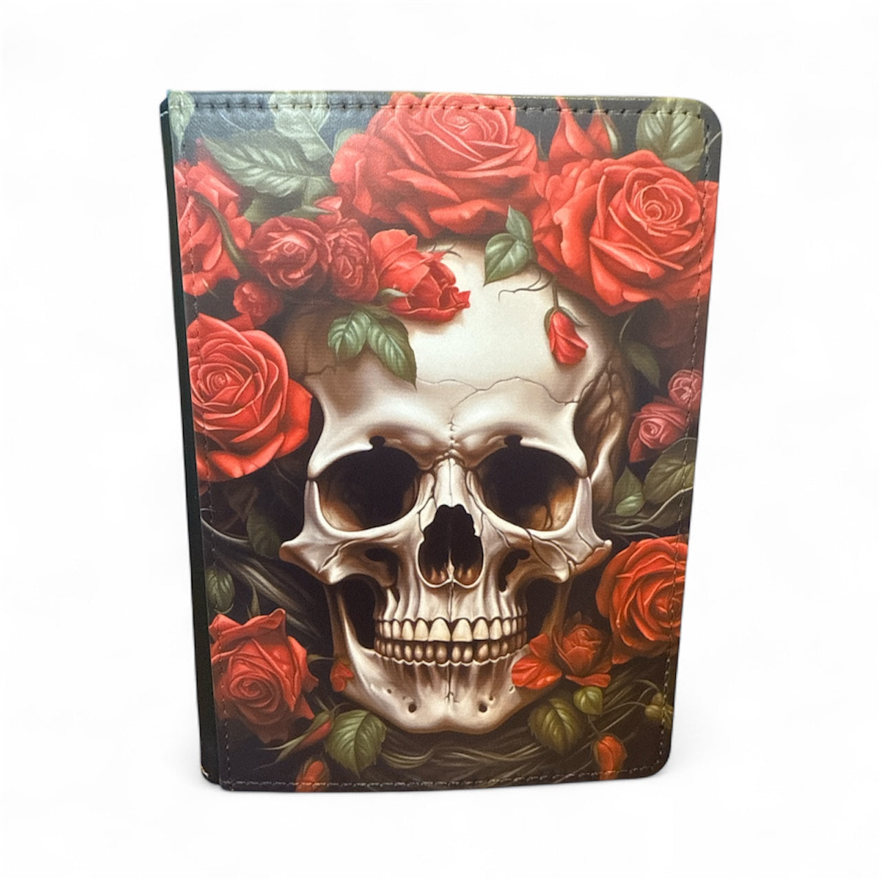 Skull in Red Roses - Reusable Notebook, Colours, Flowers