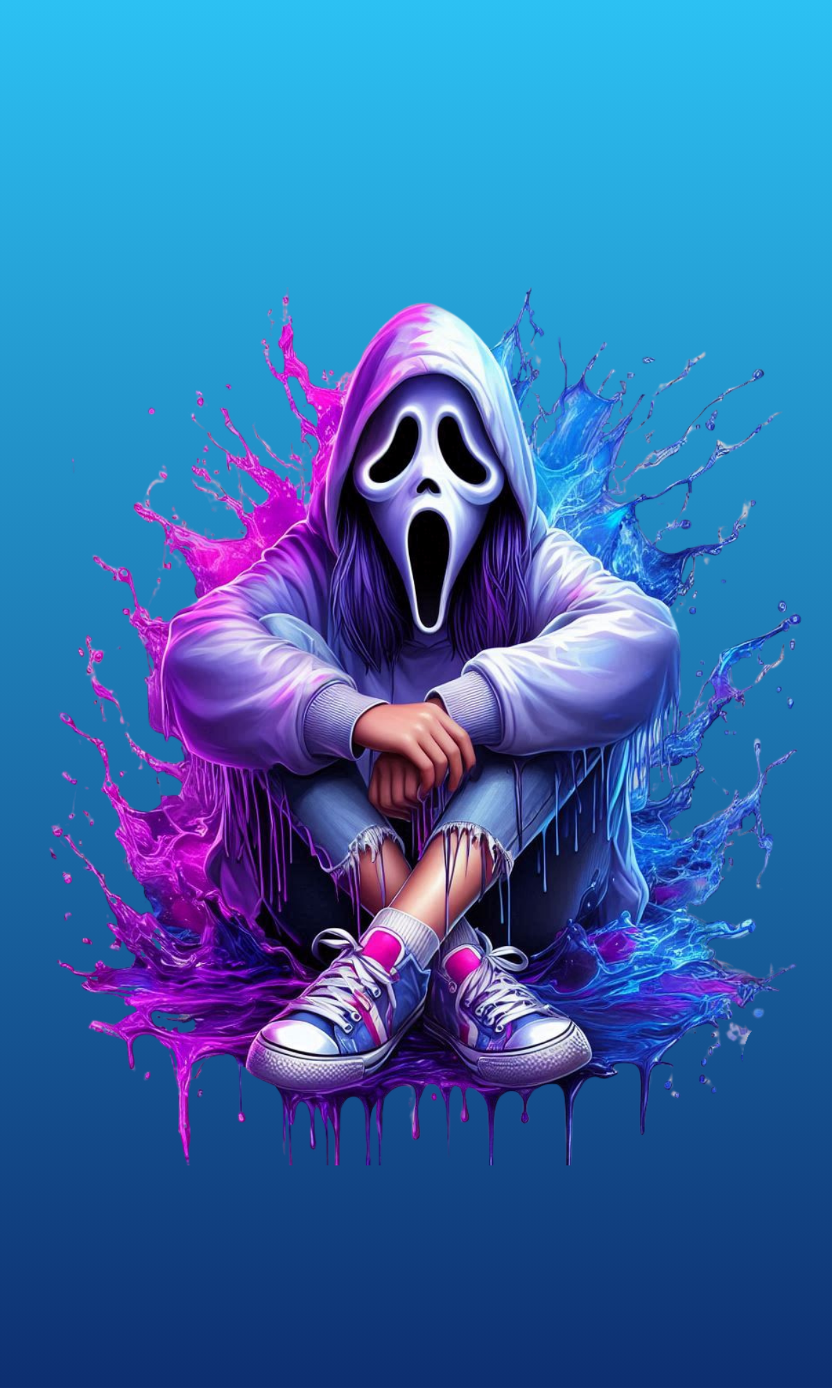 Ghost Face Pink/Blue - Reusable Notebook