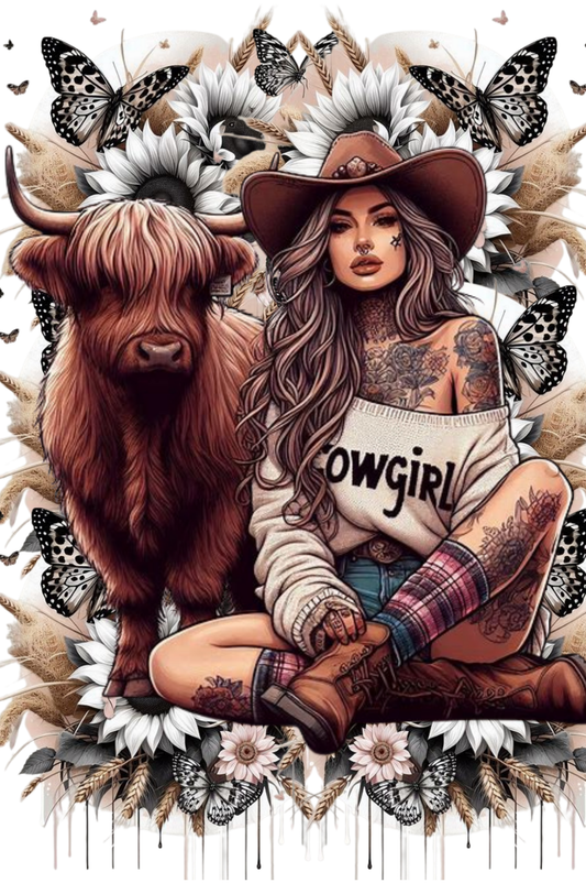 Highland Cow & Cowgirl - Reusable Notebook, Animal, Cows