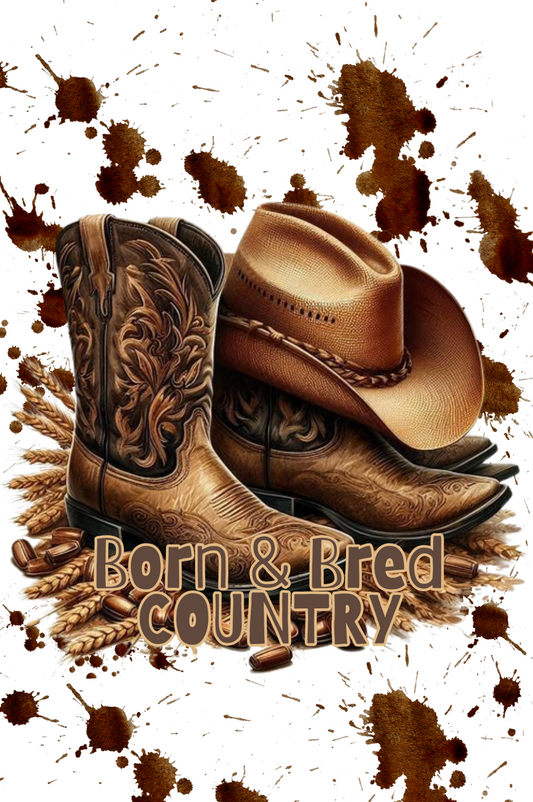 Born & Bred Country - Reusable Notebook, Boots, Hat