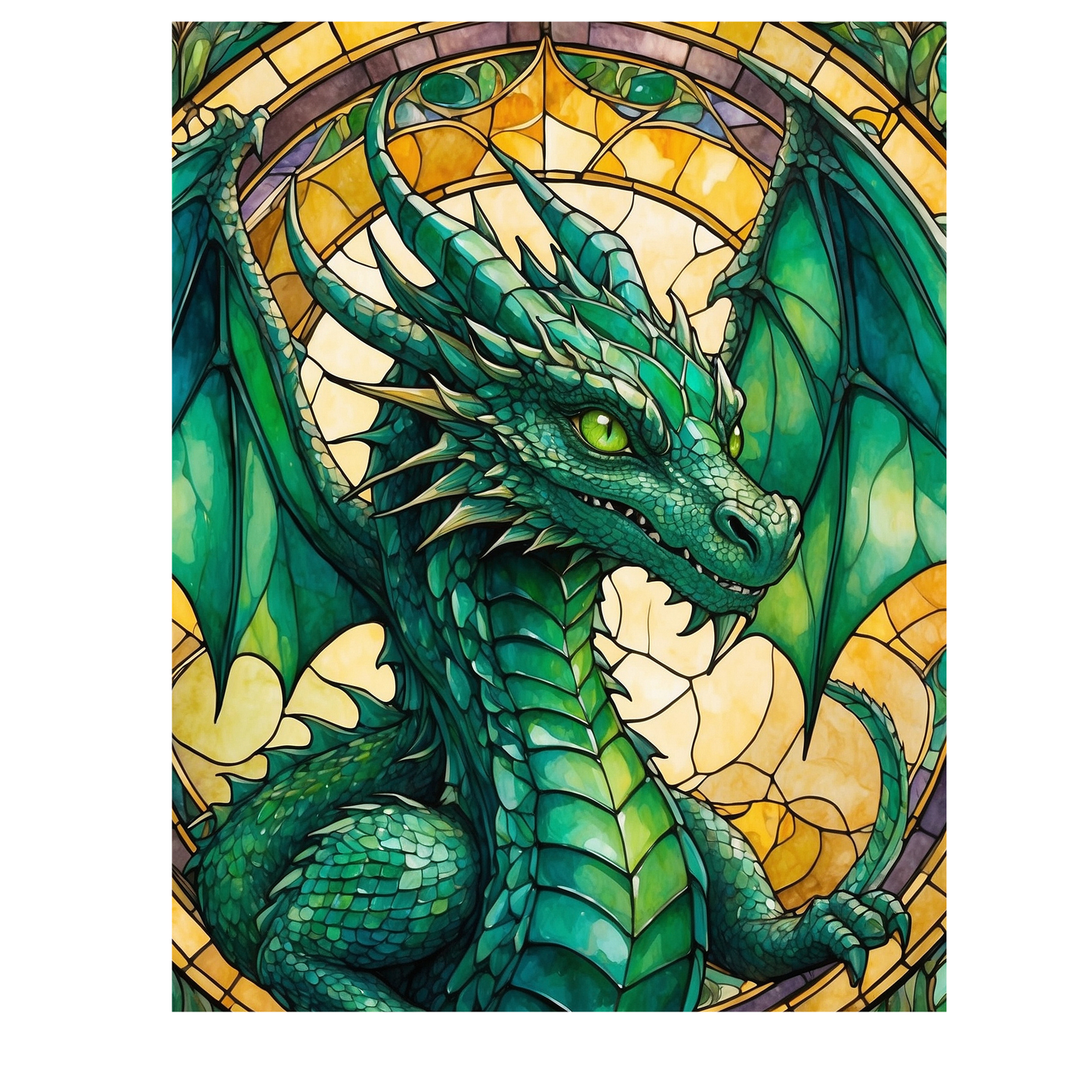 Stained Glass Dragon - Reusable Notebook